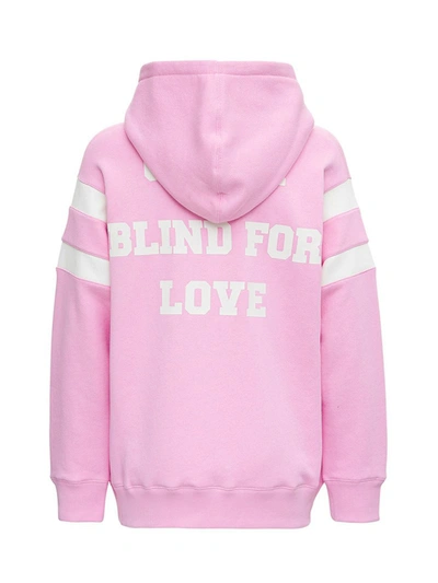 Shop Gucci Pink Cotton Sweatshirt With Print In Pink & Purple