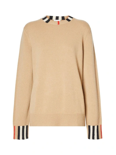 Shop Burberry Patterned Outlines Jumper In Nude & Neutrals
