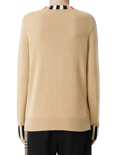 Shop Burberry Patterned Outlines Jumper In Nude & Neutrals