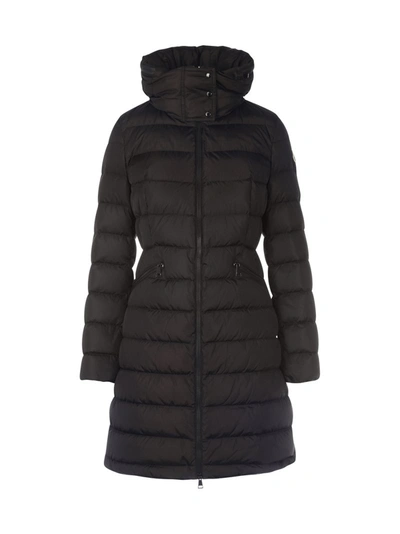 Shop Moncler Flammette Hooded Coat In Black