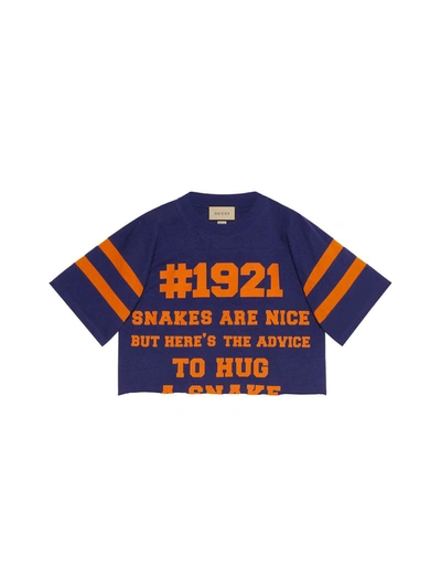 Shop Gucci T-shirt `1921 /l`aveugle Par Amour` In Blue
