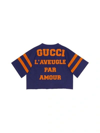 Shop Gucci T-shirt `1921 /l`aveugle Par Amour` In Blue