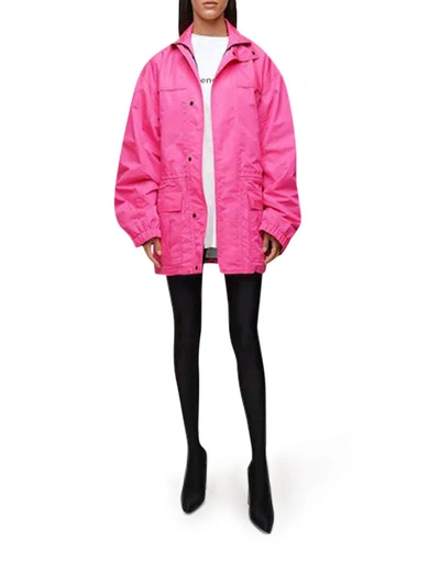 Shop Balenciaga Techno Parka Ripstop In Pink & Purple