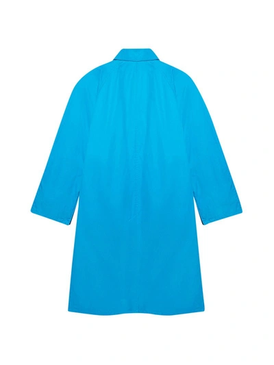 Shop Balenciaga Blue Cotton Gabardine Carcoat