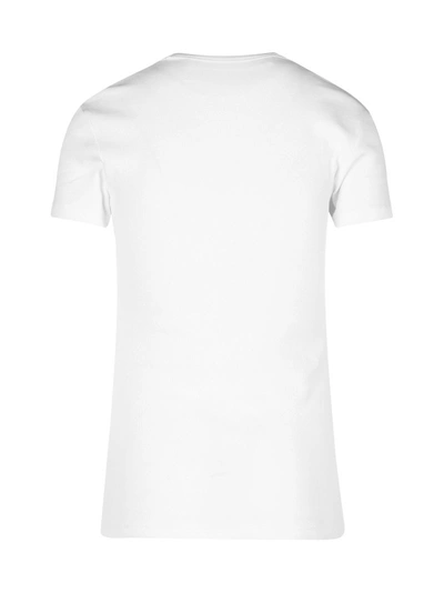 Shop Off-white Logo-print Fitted T-shirt In White