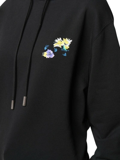 Shop Off-white Check Arrows Hooded Sweatshirt In Black
