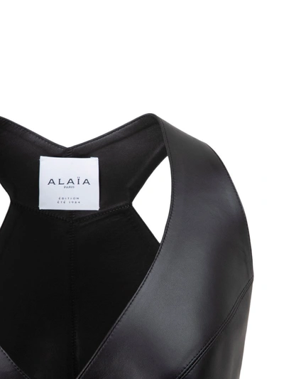 Shop Alaïa Black Lambskin Top