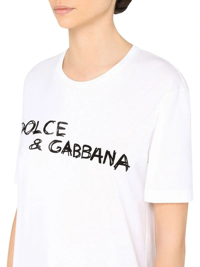 Shop Dolce & Gabbana Logo-print T-shirt In White