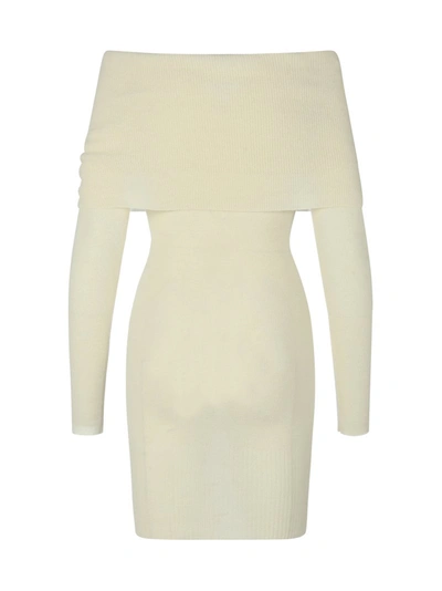 Shop Jacquemus Long-sleeve Ribbed-knit Dress In Nude & Neutrals