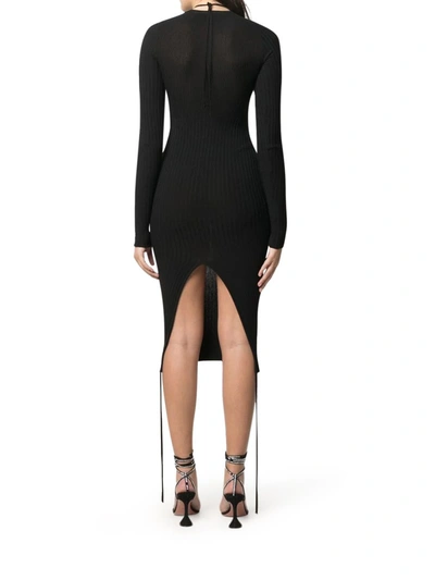 Shop Adamo Cut-out Fitted Knitted Dress In Black