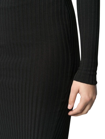 Shop Adamo Cut-out Fitted Knitted Dress In Black