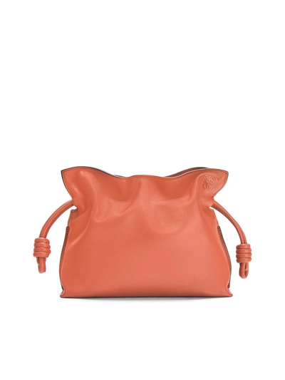 Shop Loewe Mini Flamenco Clutch In Nappa Calfskin In Red