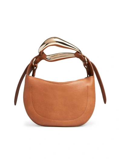 Shop Chloé Small "kiss" Bag In Fine-grained Calfskin In Brown
