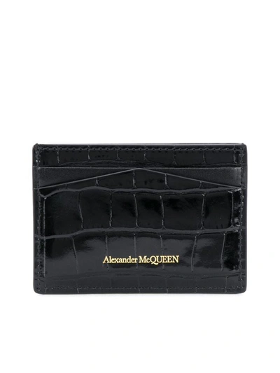 Shop Alexander Mcqueen Card Holder With Applications In Black