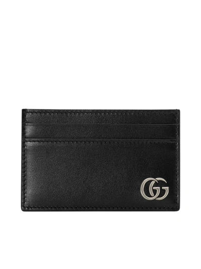 Shop Gucci Gg Marmont Card Holder In Black