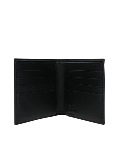 Shop Loewe Tumbled Leather Billfold Wallet In Black