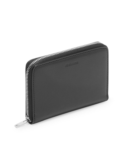 Shop Jil Sander Pocket Zip Around Wallet In Black