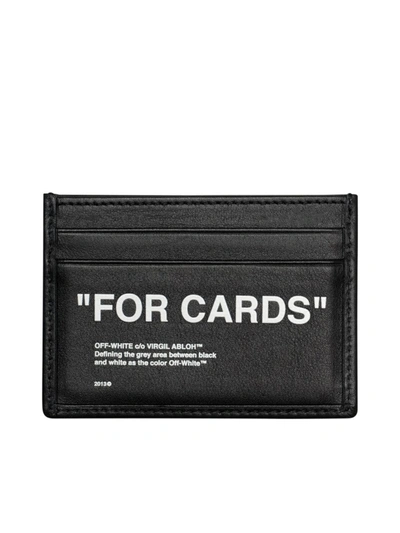 Shop Off-white Leather "for Cards" Credit Card Holder In Black