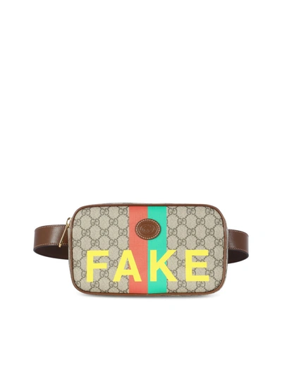Shop Gucci Gg Supreme Belt Bag With Fake Print In Multicolour