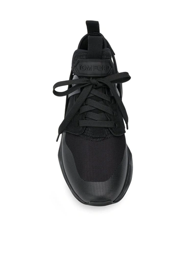 Shop Tom Ford Nylon Mesh Jago Sneakers In Black