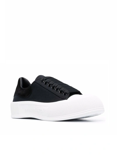 Shop Alexander Mcqueen Deck Lace-up Plimsoll In Blue