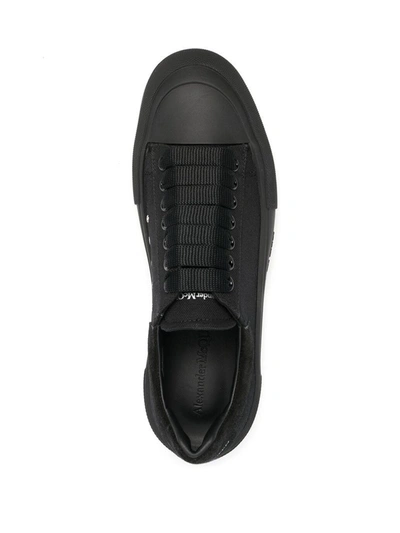 Shop Alexander Mcqueen Deck Lace-up Plimsoll In Black