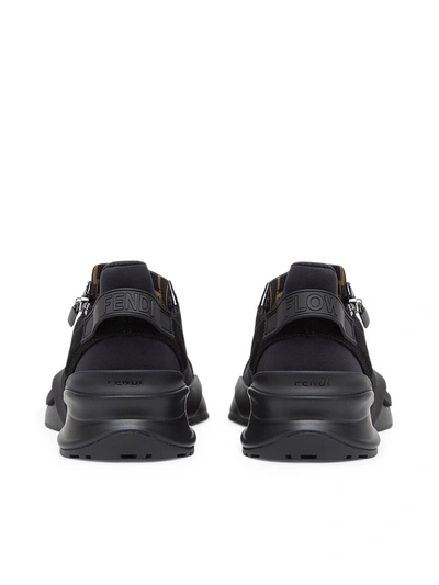 Shop Fendi Low Top In Black Nylon