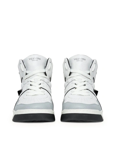 Shop Valentino Garavani One Stud Mid-top Sneaker In Calfskin In White