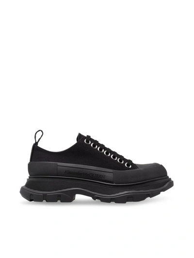 Shop Alexander Mcqueen Tread Slick Canvas Sneakers In Black