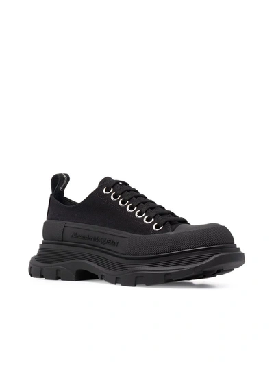 Shop Alexander Mcqueen Tread Slick Canvas Sneakers In Black