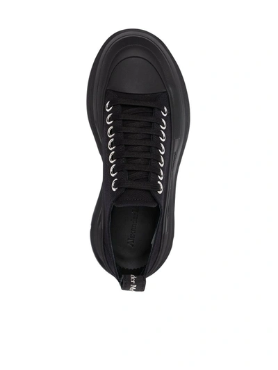 Shop Alexander Mcqueen Tread Slick Canvas Sneakers In Black