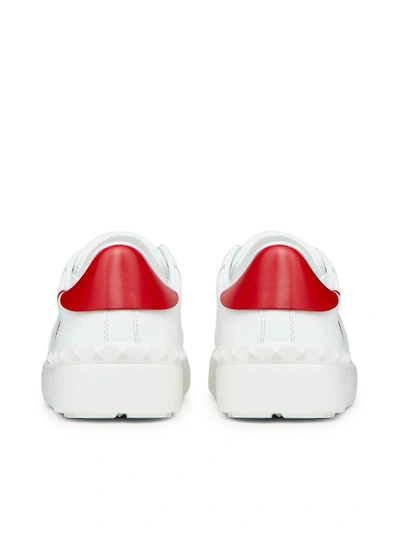 Shop Valentino Garavani Open Sneaker In Calfskin With Vltn Logo Print In White