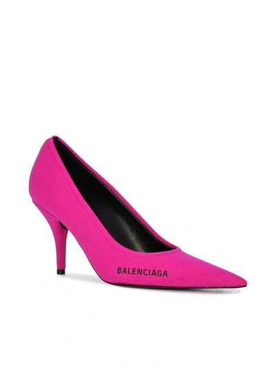 Shop Balenciaga Logo Pumps In Pink & Purple