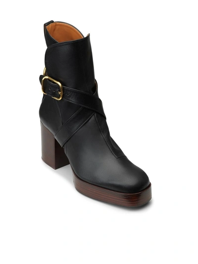 Shop Chloé Izzie Ankle Boots In Calfskin Nappa In Black