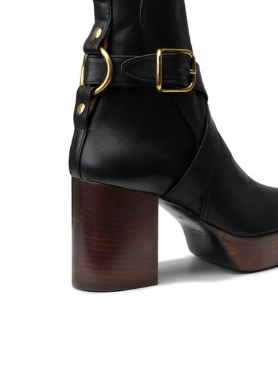 Shop Chloé Izzie Ankle Boots In Calfskin Nappa In Black