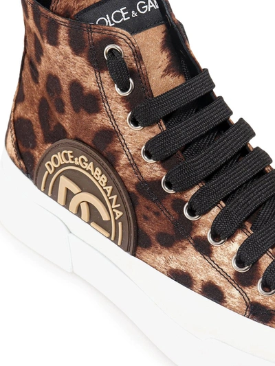 Shop Dolce & Gabbana Sneakers With Leo Print In Multicolour