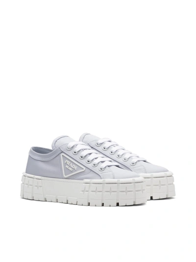Shop Prada Double Wheel Low-top Sneakers In Grey