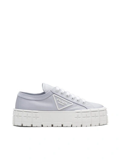 Shop Prada Double Wheel Low-top Sneakers In Grey