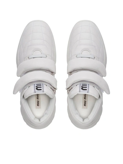 Shop Miu Miu High-top Sneakers In White
