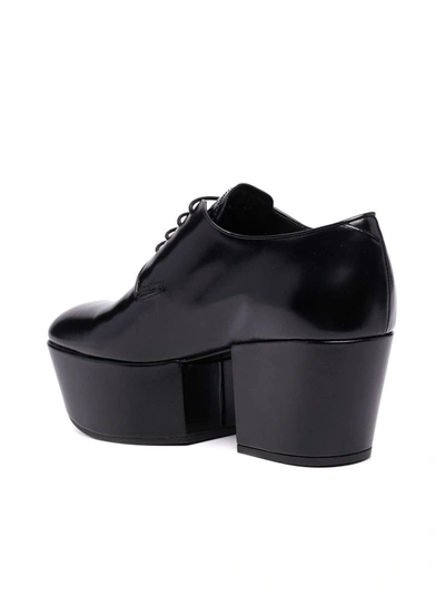 Shop Prada 70mm Platform Lace-up Shoes In Black