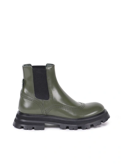 Shop Alexander Mcqueen Wander Chelsea Boots In Green