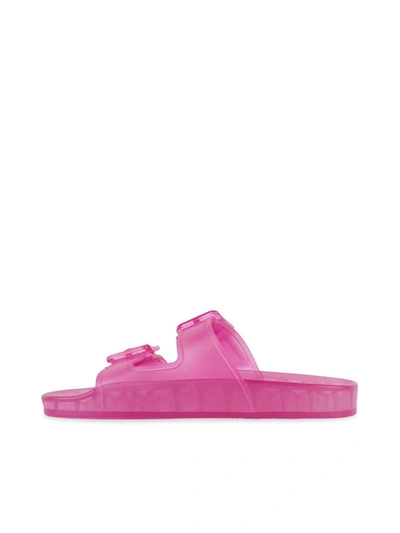 Shop Balenciaga Mallorca Sandals In Transparent Pink Technical Polyurethane In Pink & Purple