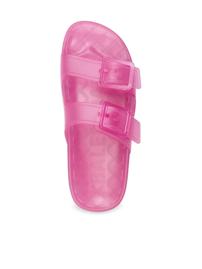 Shop Balenciaga Mallorca Sandals In Transparent Pink Technical Polyurethane In Pink & Purple