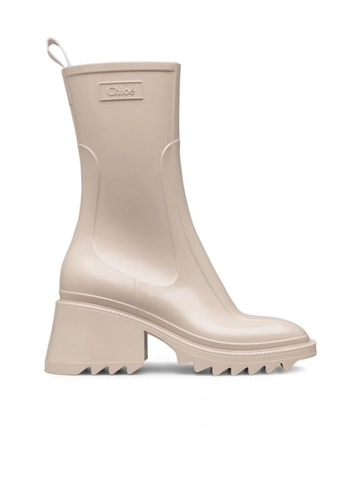 Shop Chloé Betty Rain Boots In Pvc In Nude & Neutrals