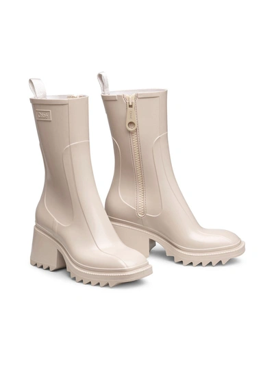 Shop Chloé Betty Rain Boots In Pvc In Nude & Neutrals