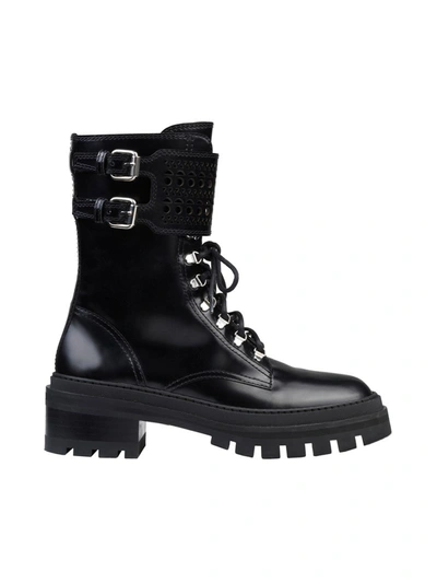 Shop Alaïa Lace-up Boots In Black