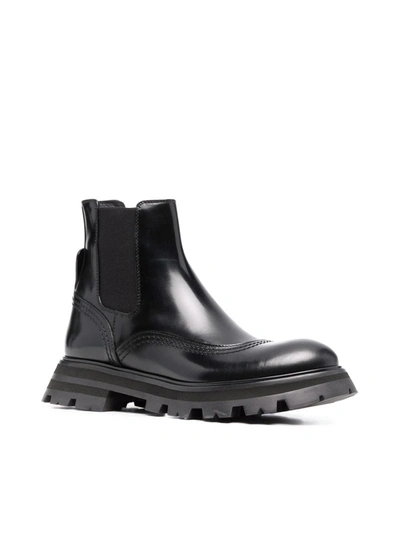 Shop Alexander Mcqueen Wander Chelsea Boots In Black