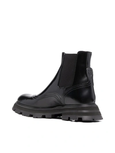 Shop Alexander Mcqueen Wander Chelsea Boots In Black