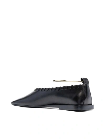 Jil Sander Ring Whipstitch-trimmed Leather Ballet Flats In Multi