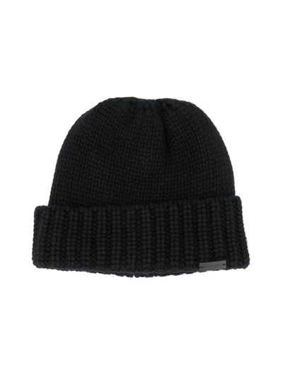 Shop Saint Laurent Cashmere Knit Hat In Black